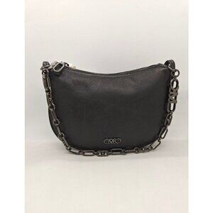 MICHAEL KORS Kendall leather chain link pouchette bracelet small bag - Black